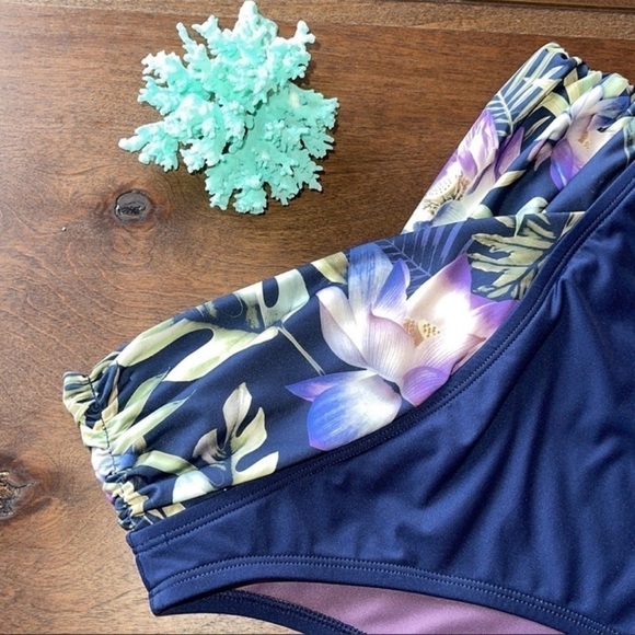 NWT Quint Soul Blue Floral Swim Bottoms Sz. S - Picture 4 of 10